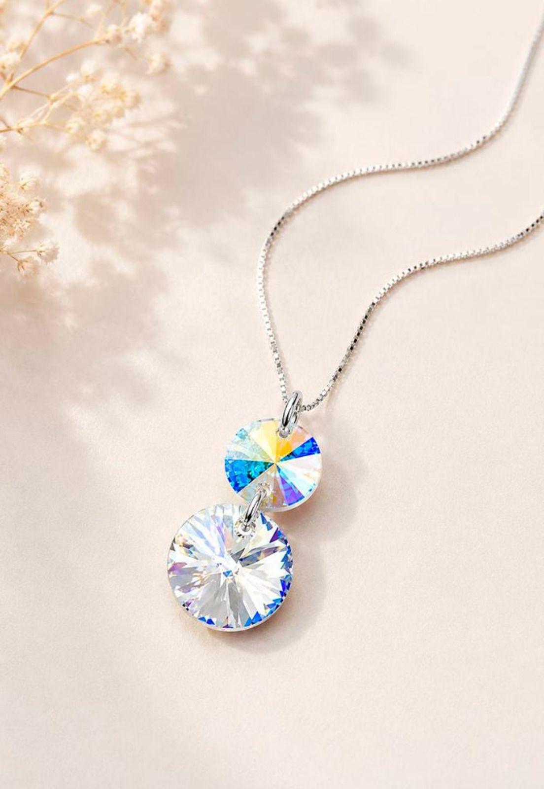Collar Lourdes Plata 925 Cristal Swarovski® Aurora Boreal-5