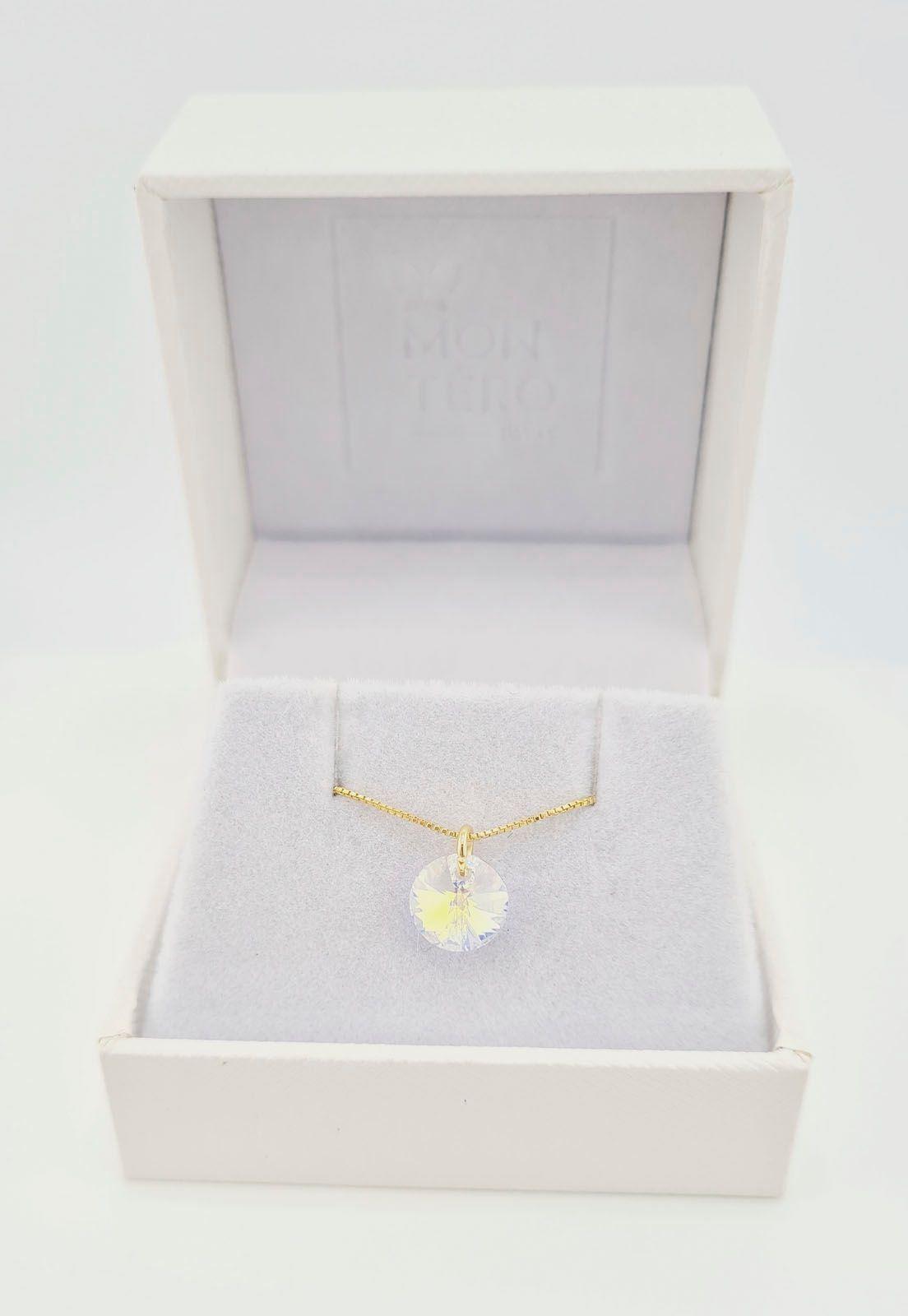 Collar Punto de Luz Gold Cristales Genuinos Aurora Boreal-2