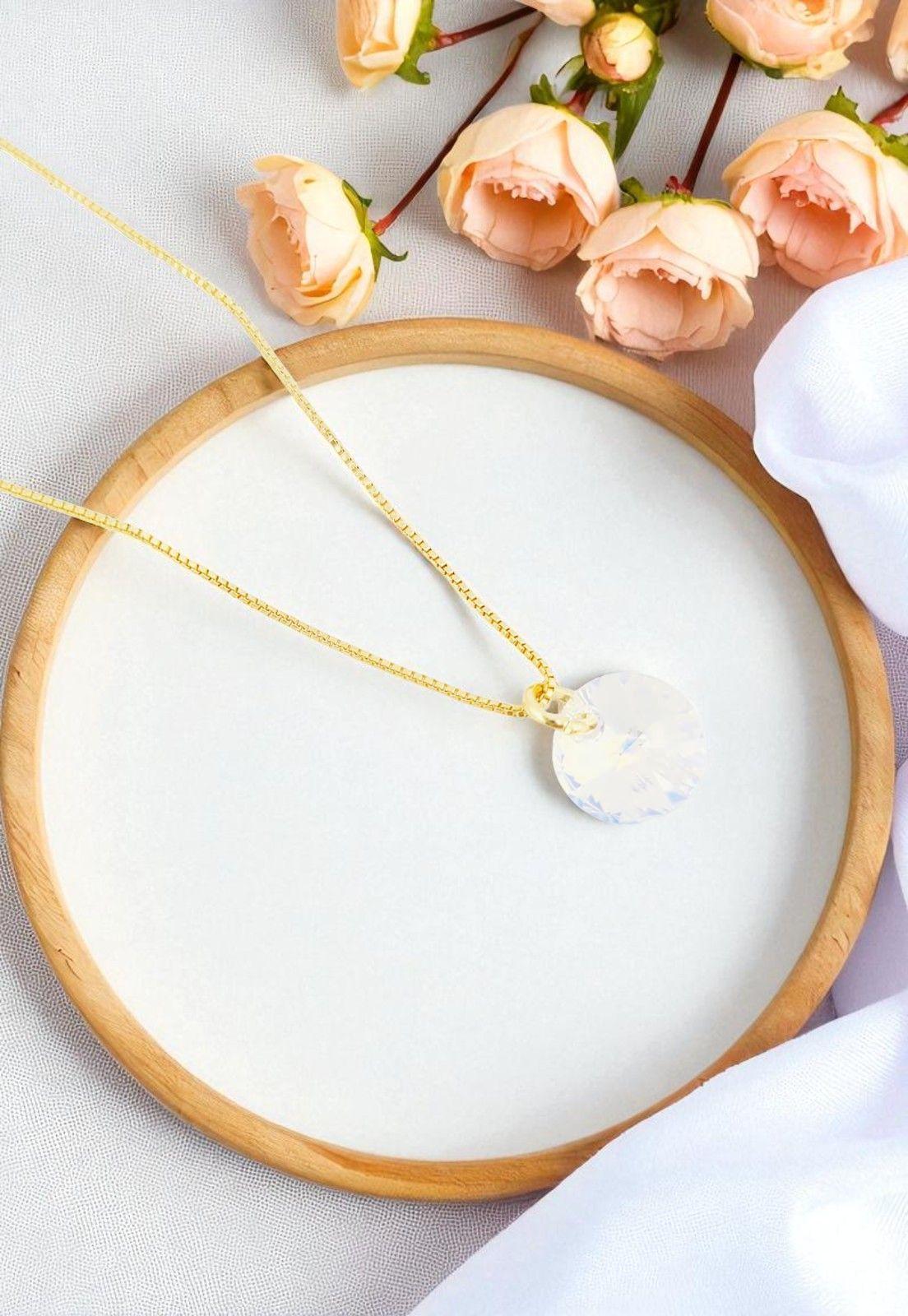 Collar Punto de Luz Gold Cristales Genuinos Aurora Boreal-2