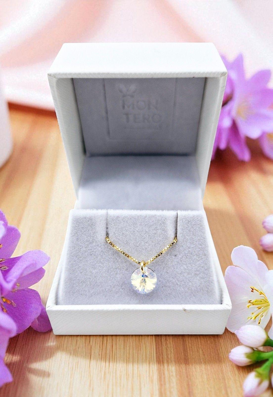 Collar Punto de Luz Gold Cristales Genuinos Aurora Boreal-3