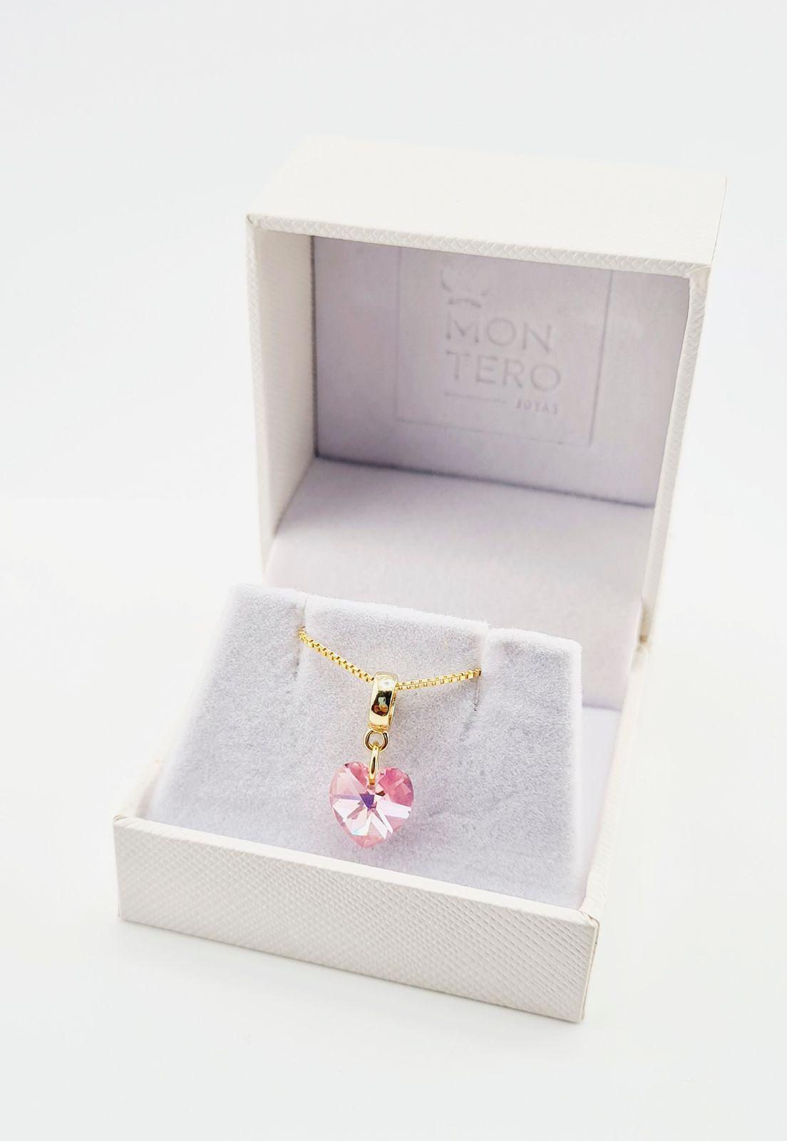 Collar Romance Gold  Cristales Genuinos  Light Rose-2