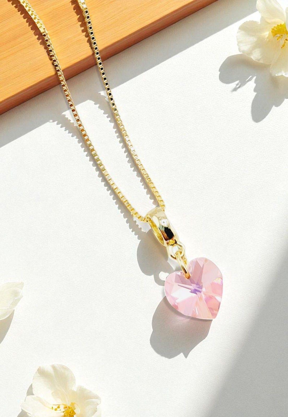 Collar Romance Gold 24K Cristal Genuino  Light Rose-3