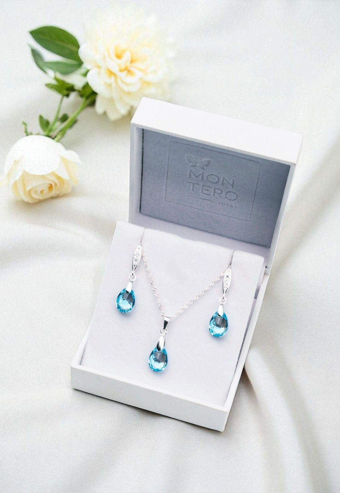 Conjunto Milan Cristales Genuinos Aquamarine-3
