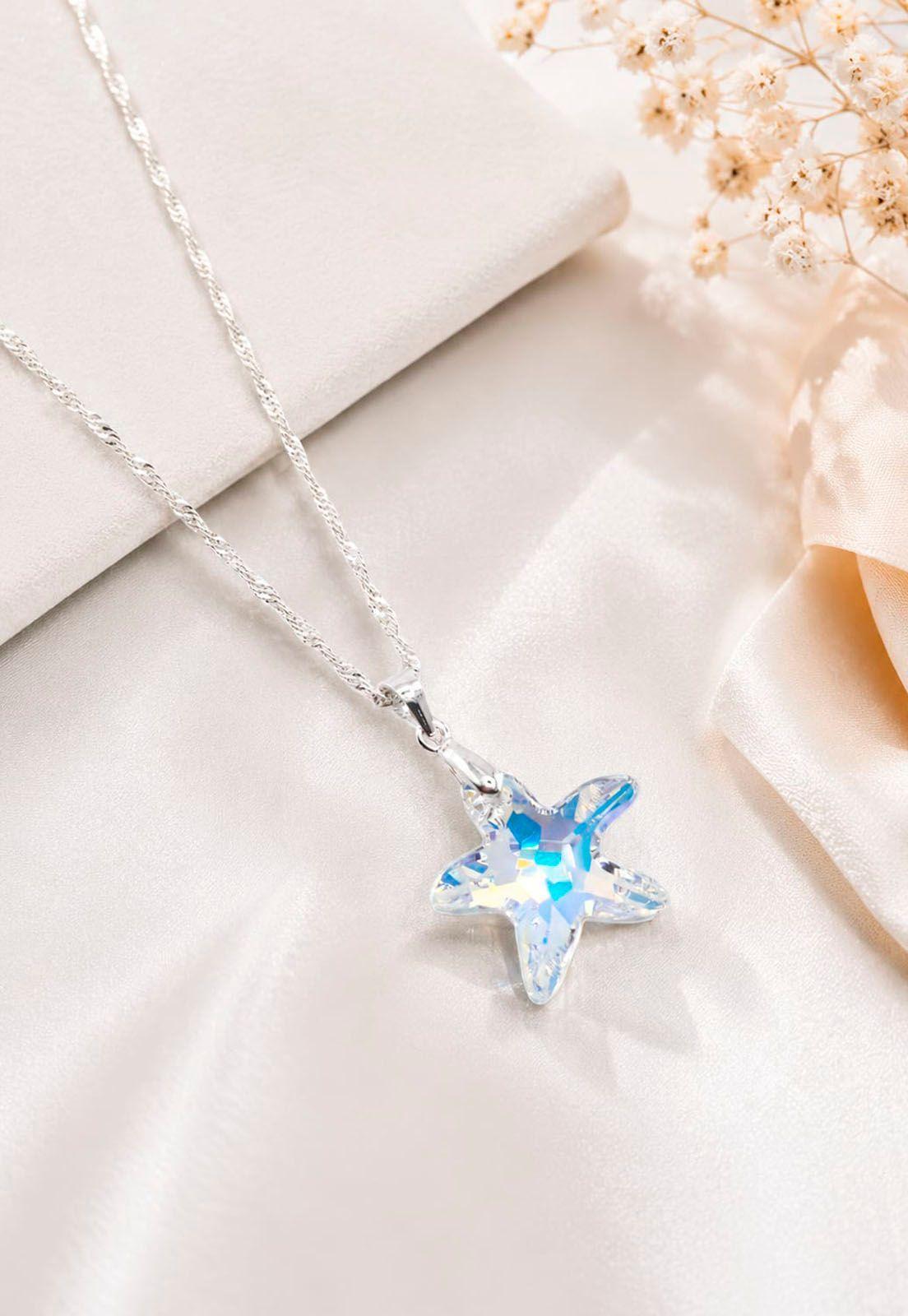 Collar Sirena Plata 925 Cristal Swarovski® Aurora Boreal-1