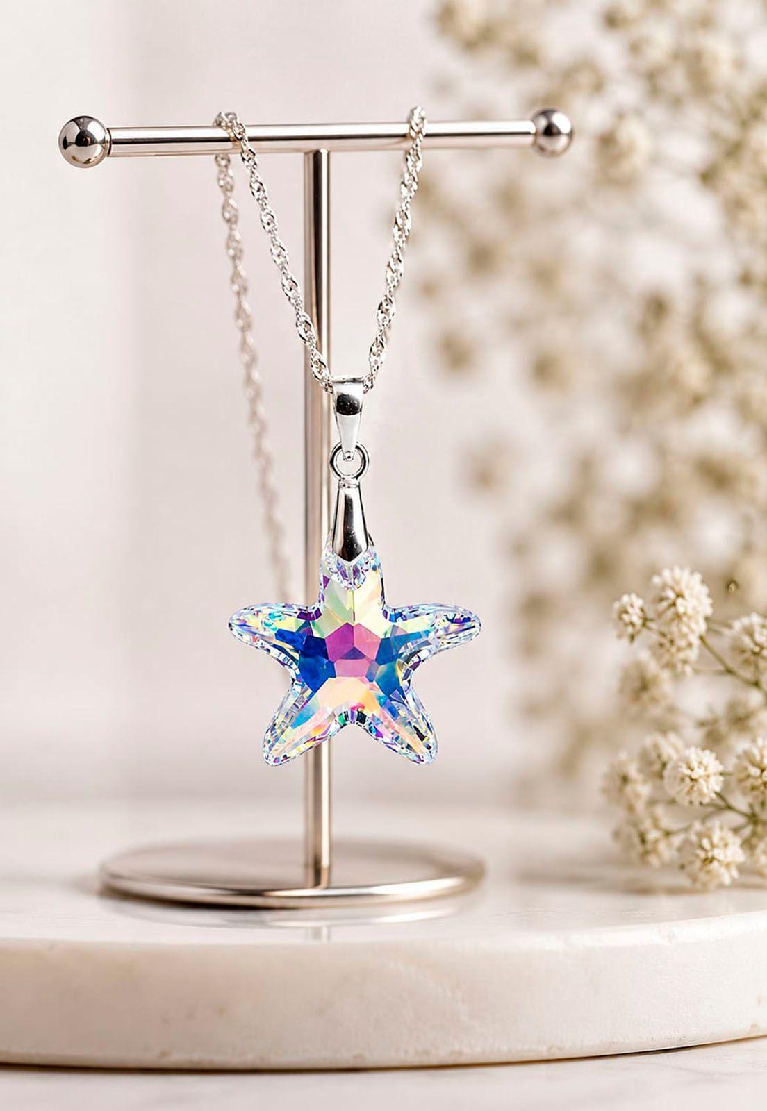 Collar Sirena Plata 925 Cristal Swarovski® Aurora Boreal-5