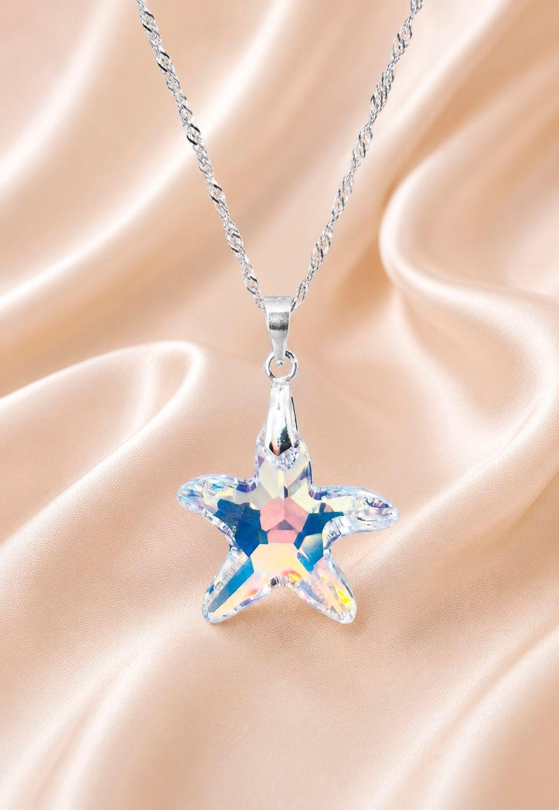 Collar Sirena Plata 925 Cristal Swarovski® Aurora Boreal-6