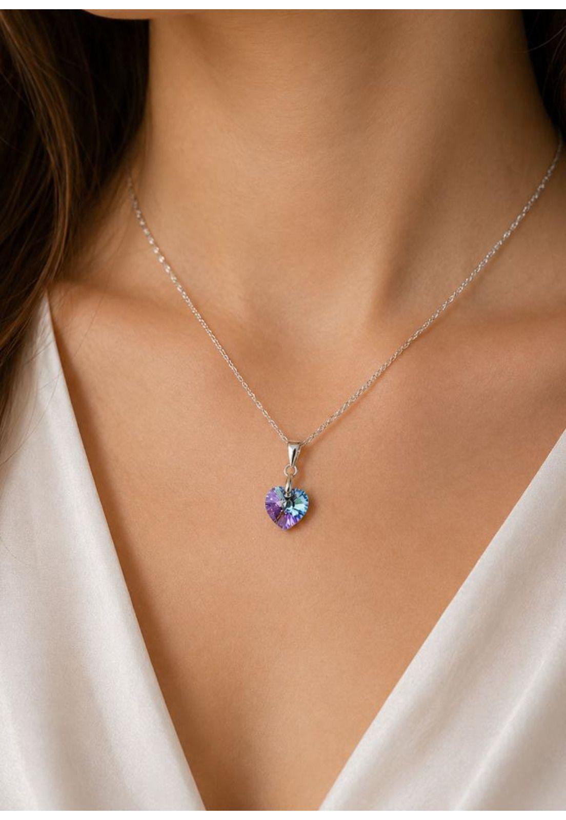 Collar Romance Plata 925 Cristal Swarovski® Vitral Light-3
