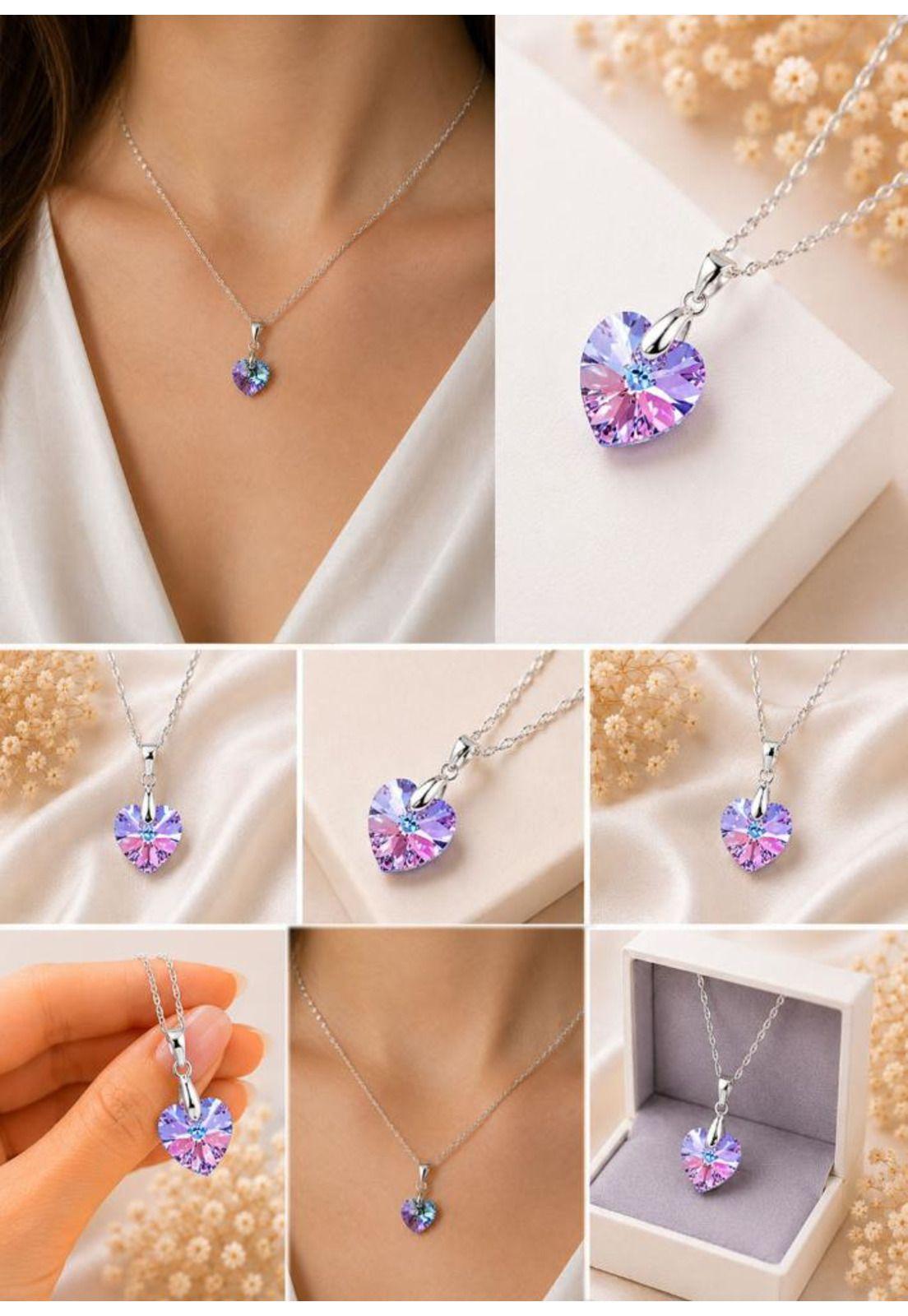 Collar Romance Plata 925 Cristal Swarovski® Vitral Light-6