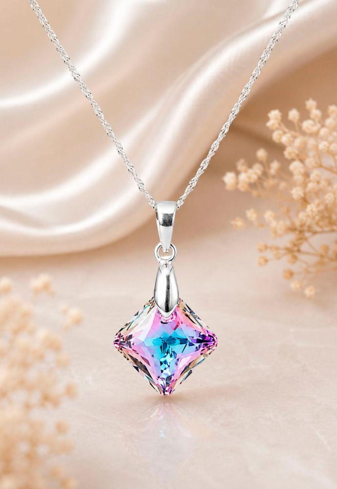 Collar Cristina Plata 925 Cristal Swarovski® Vitral Light-2