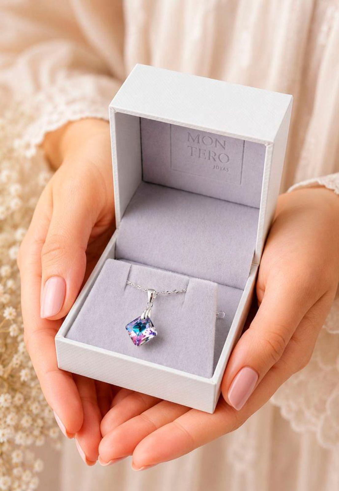 Collar Cristina Plata 925 Cristal Swarovski® Vitral Light-4