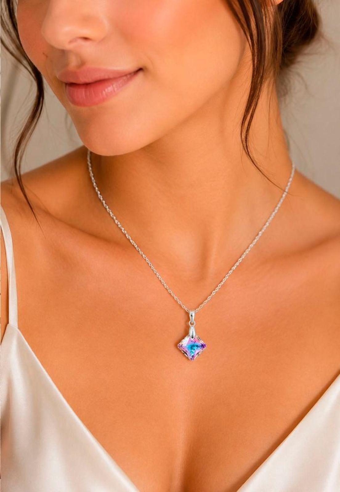 Collar Cristina Plata 925 Cristal Swarovski® Vitral Light-6