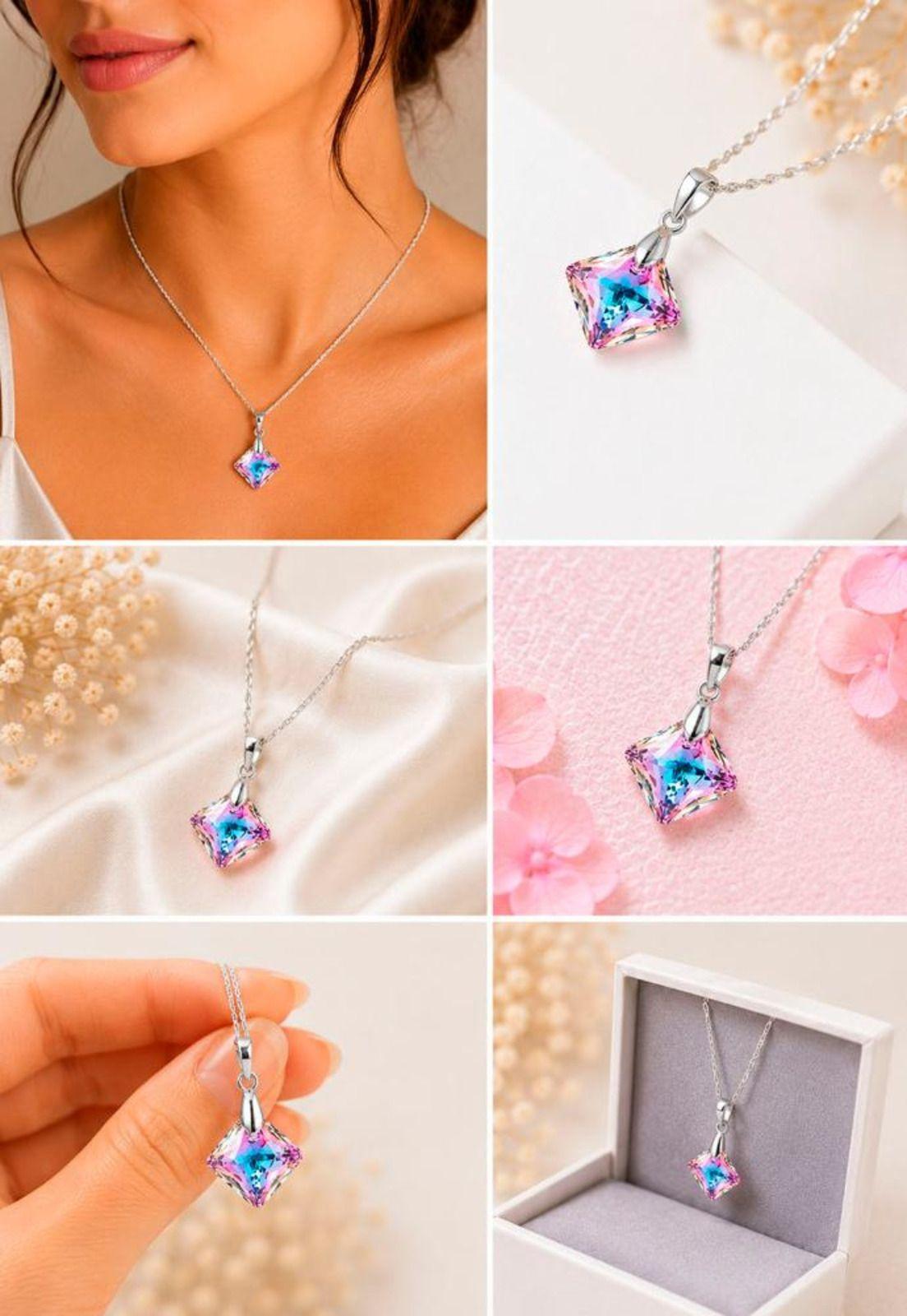 Collar Cristina Plata 925 Cristal Swarovski® Vitral Light-7