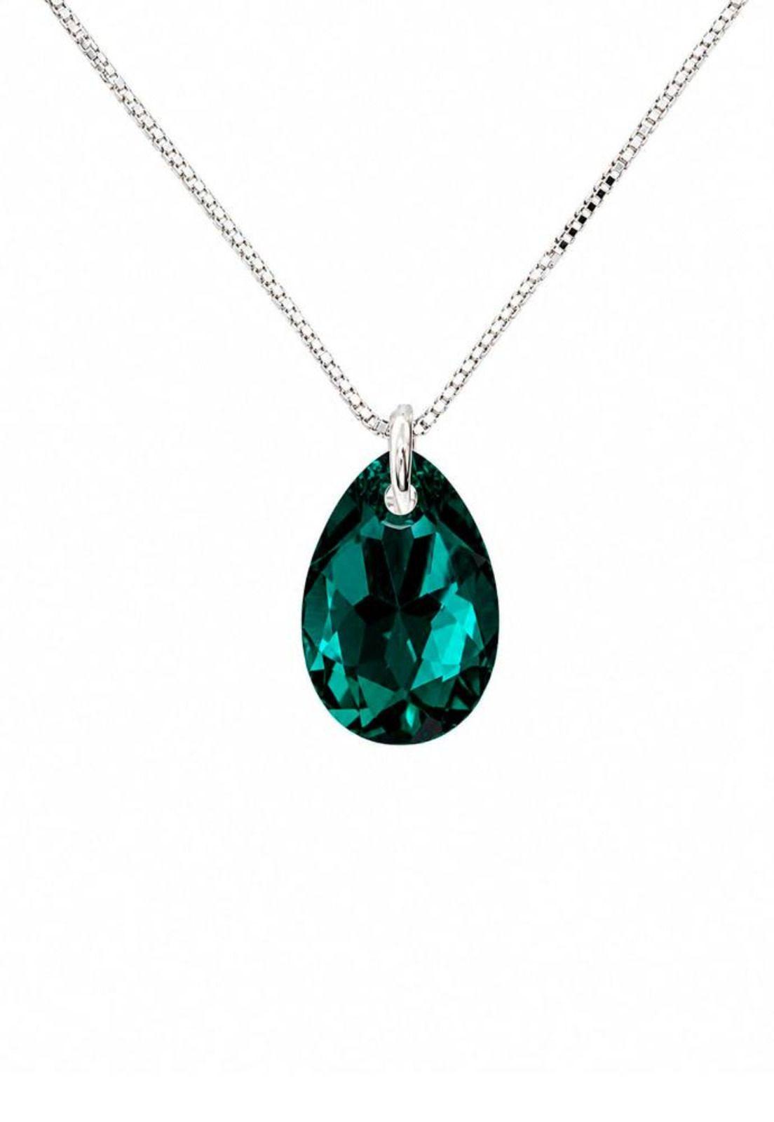 Collar Gota de Luz Plata 925 Cristal Swarovski® Emerald-0