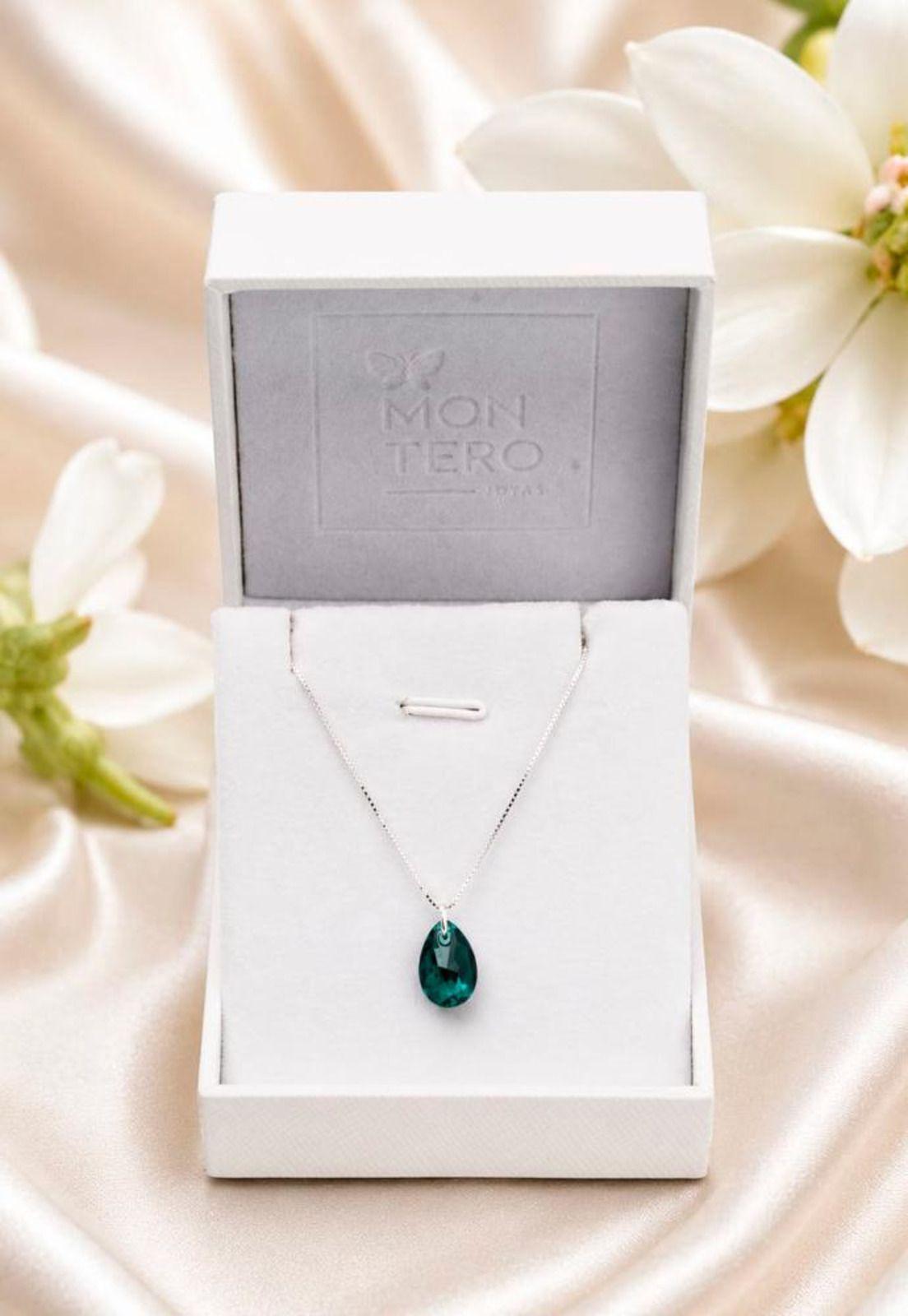 Collar Gota de Luz Plata 925 Cristal Swarovski® Emerald-1