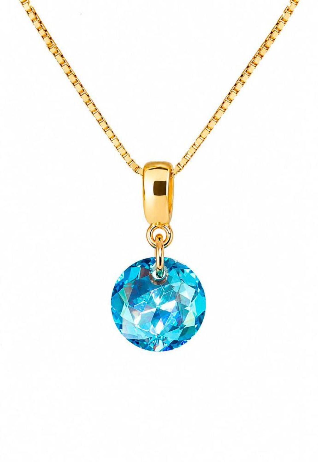 Collar Bali Gold 24K  Cristal Swarovski® Aquamarine-0