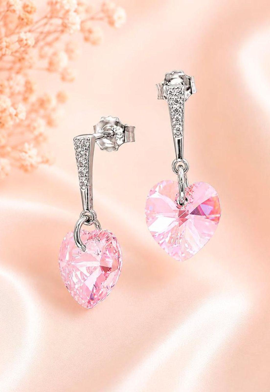 Aros Romance Plata 925 Cristal Swarovski® Light Rose-1