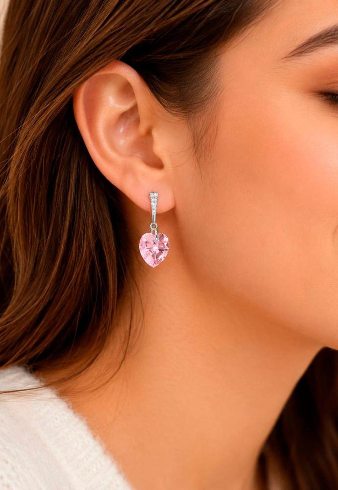 Aros Romance Plata 925 Cristal Swarovski® Light Rose-3