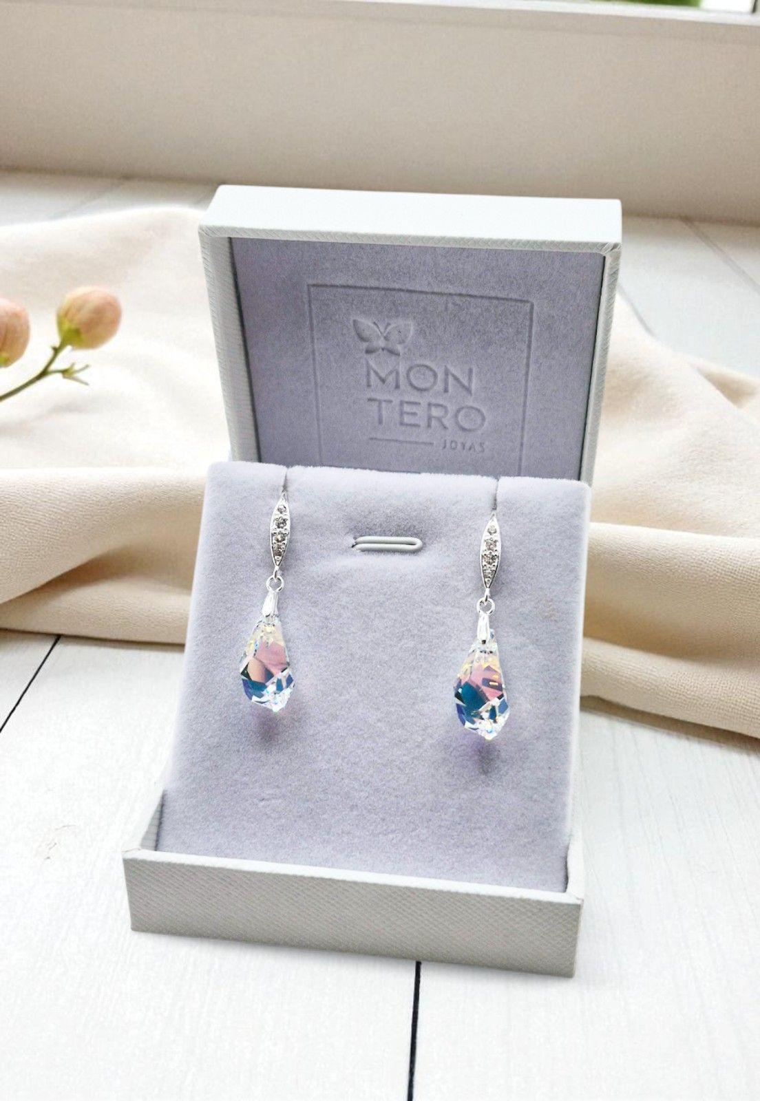 Aros Sofia Plata Italiana 925 Cristal Aurora Boreal-3