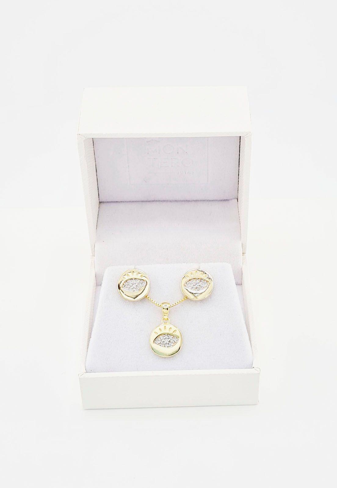 Conjunto Alanya Gold Microcircones Baño de Oro 24K-3