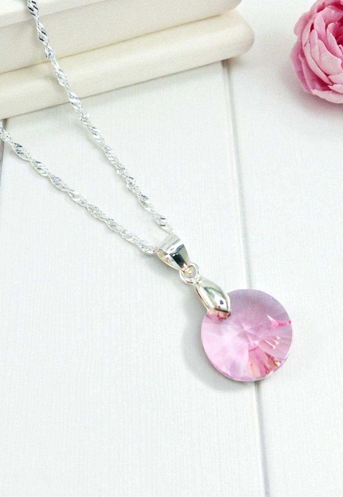 Collar Paris Plata 925 Cristal Genuino Rose Shimmer-2