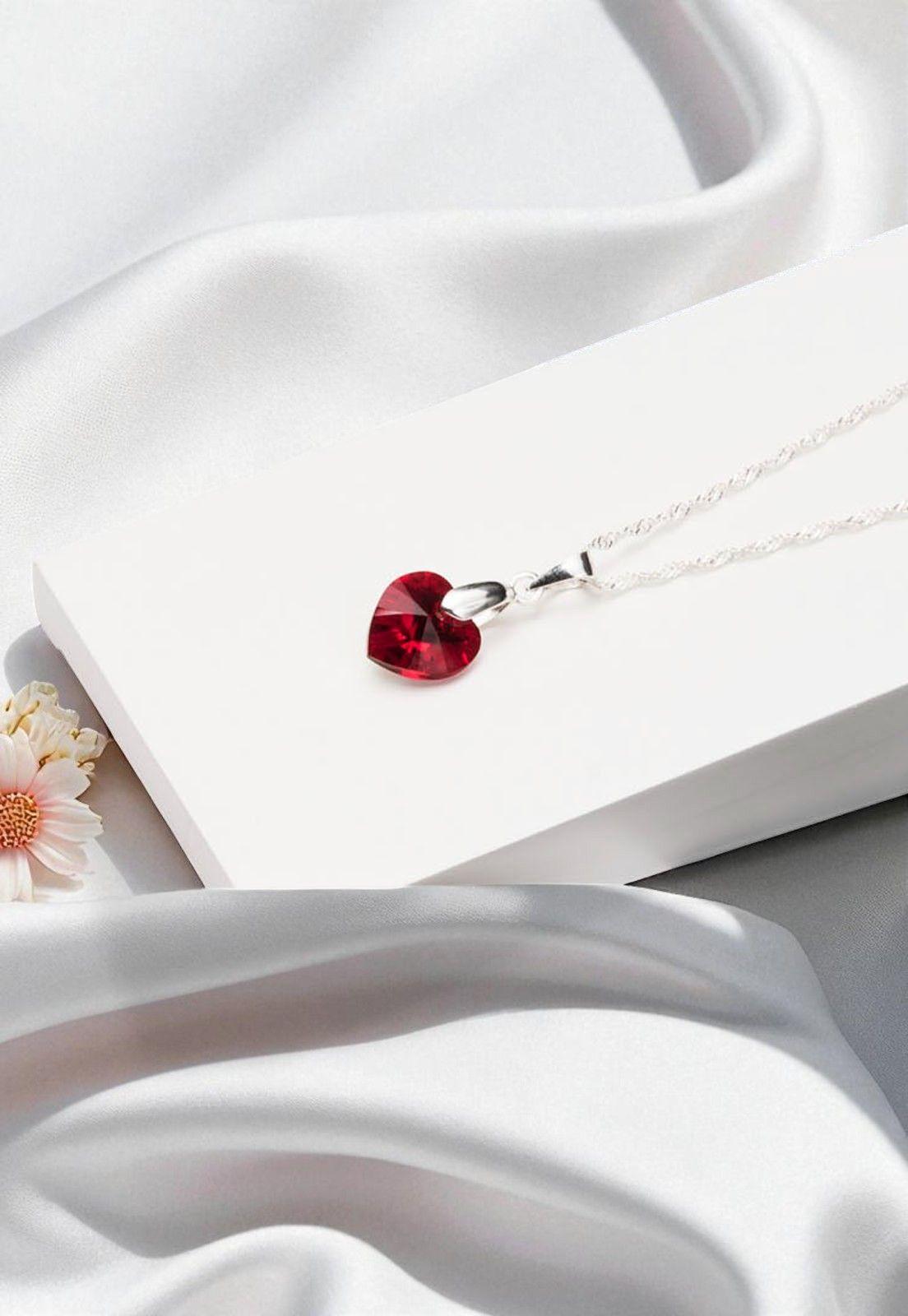 Collar Romance Plata Italiana 925 Cristal Genuino Siam -2