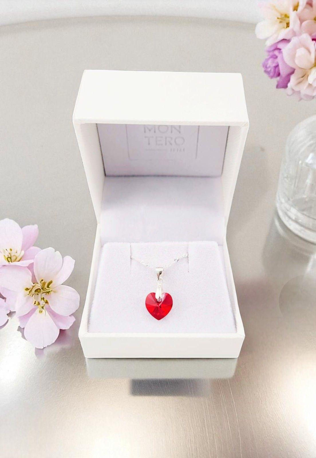 Collar Romance Plata Italiana 925 Cristal Genuino Siam -3