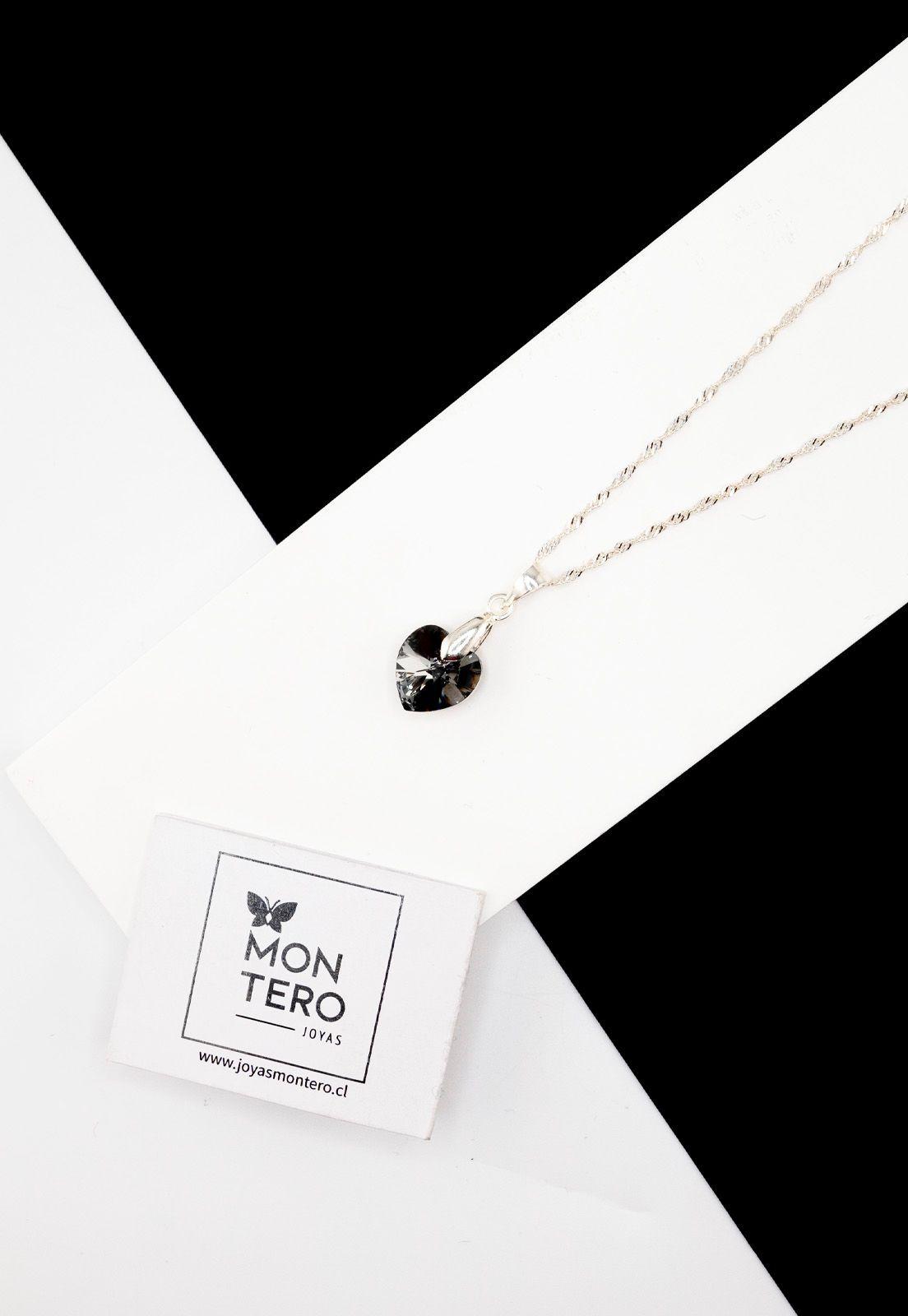 Collar Romance Cristal Genuino Silver Night-2