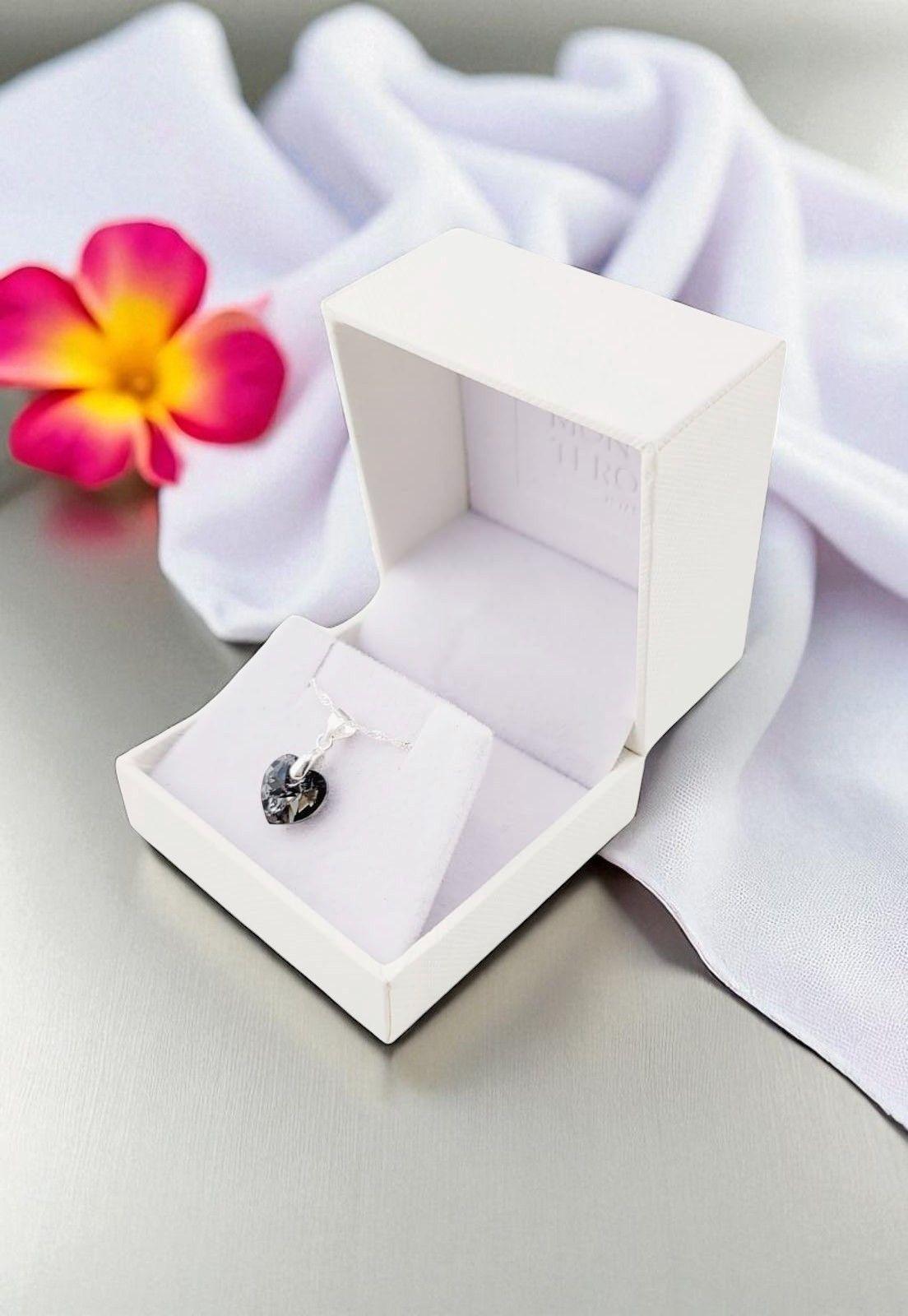 Collar Romance Plata Italiana 925 Cristal Genuino Silver Night-2