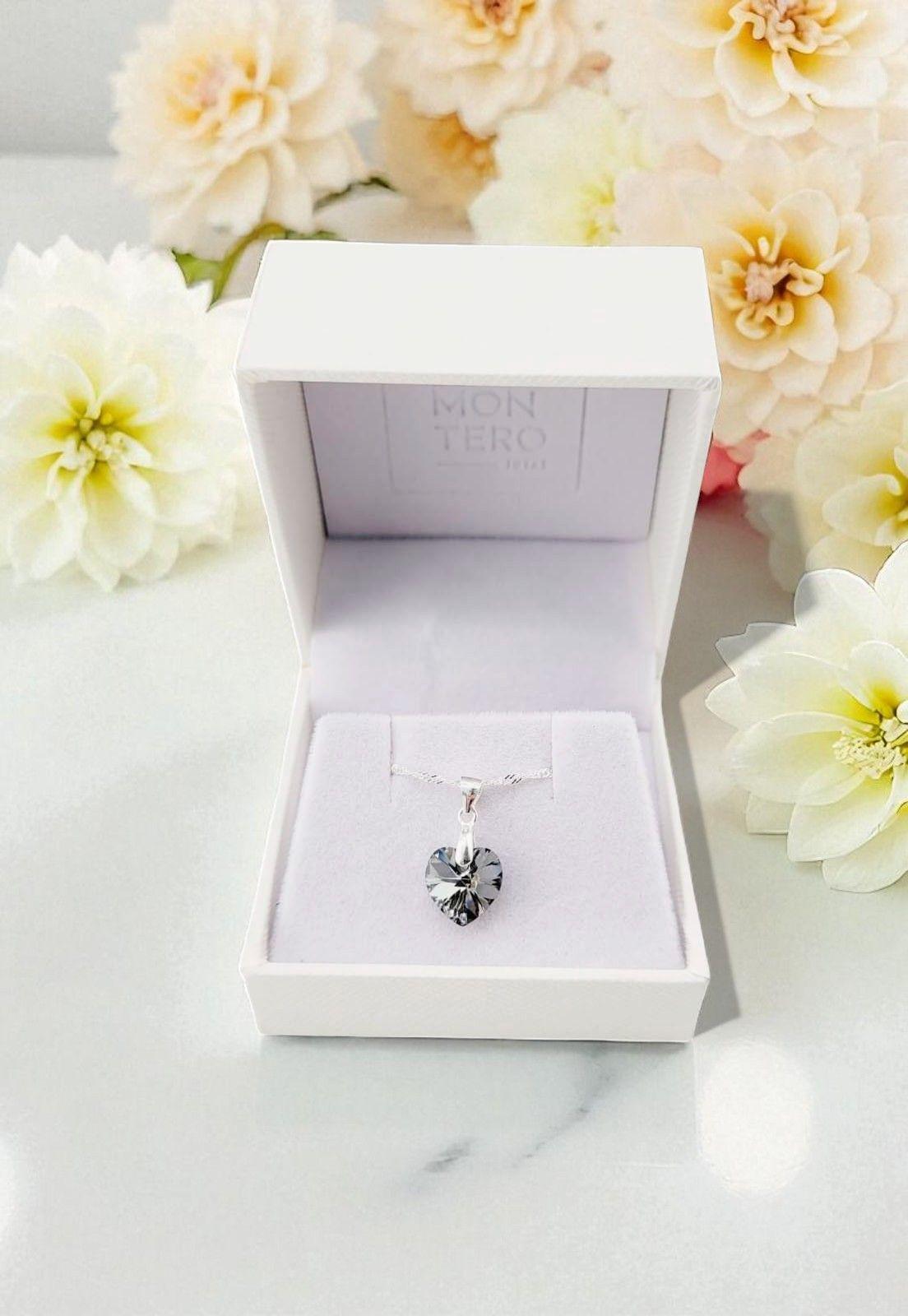 Collar Romance Plata Italiana 925 Cristal Genuino Silver Night-3