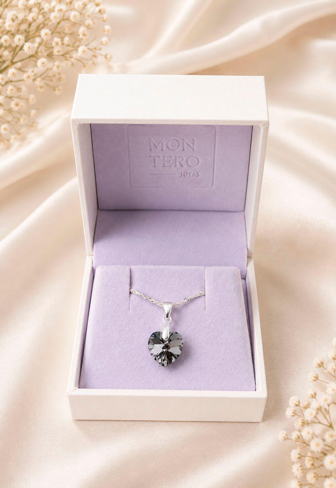 Collar Romance Plata Italiana 925 Cristal Swarovski® Silver Night-2