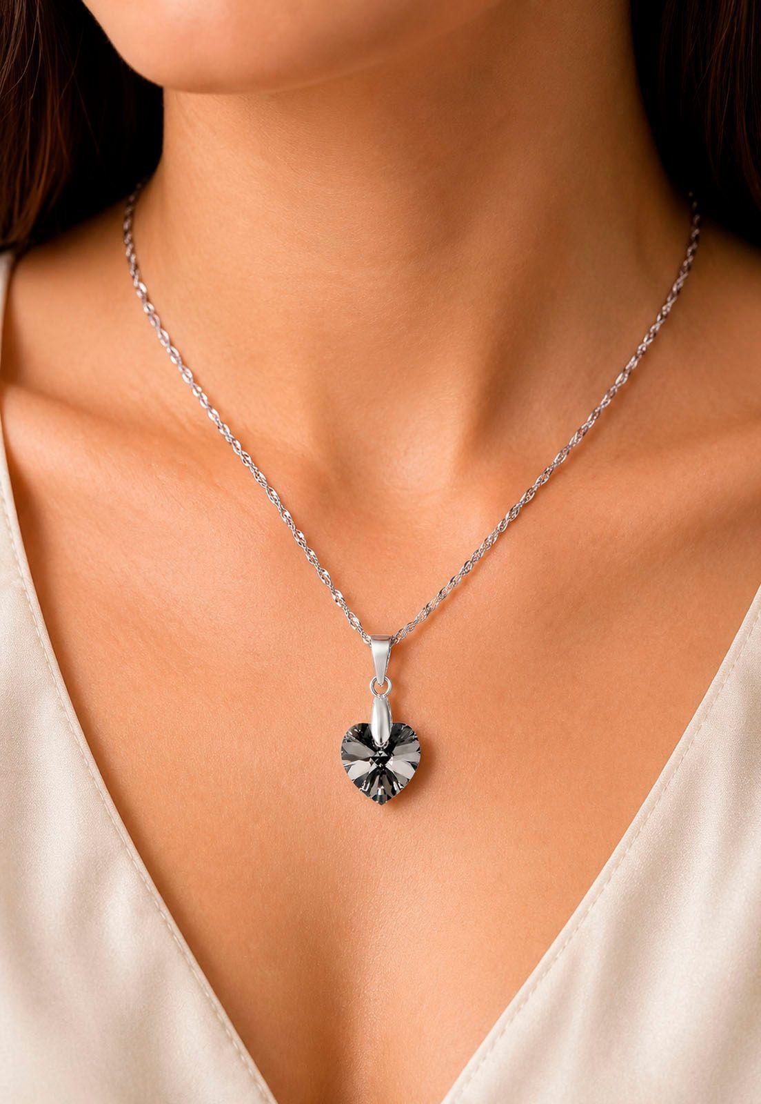 Collar Romance Plata Italiana 925 Cristal Swarovski® Silver Night-6