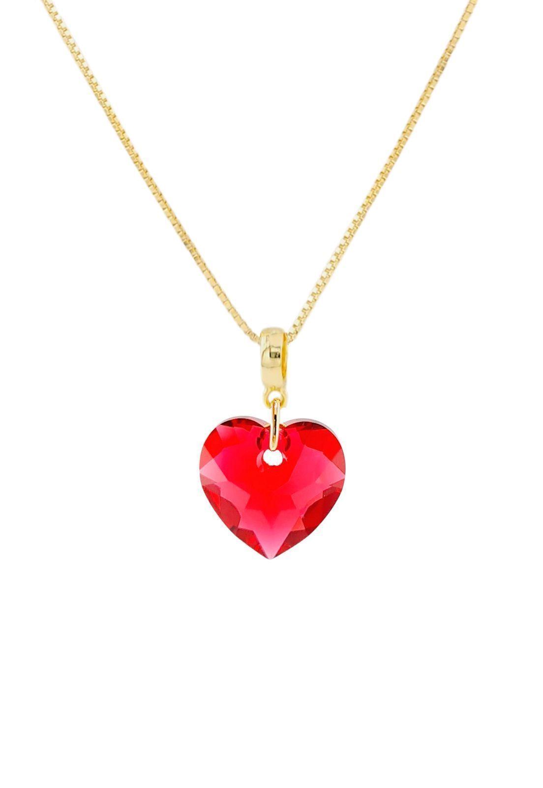 Collar Amor Gold 24K Con cristal Swarovski® Aurora Boreal-0