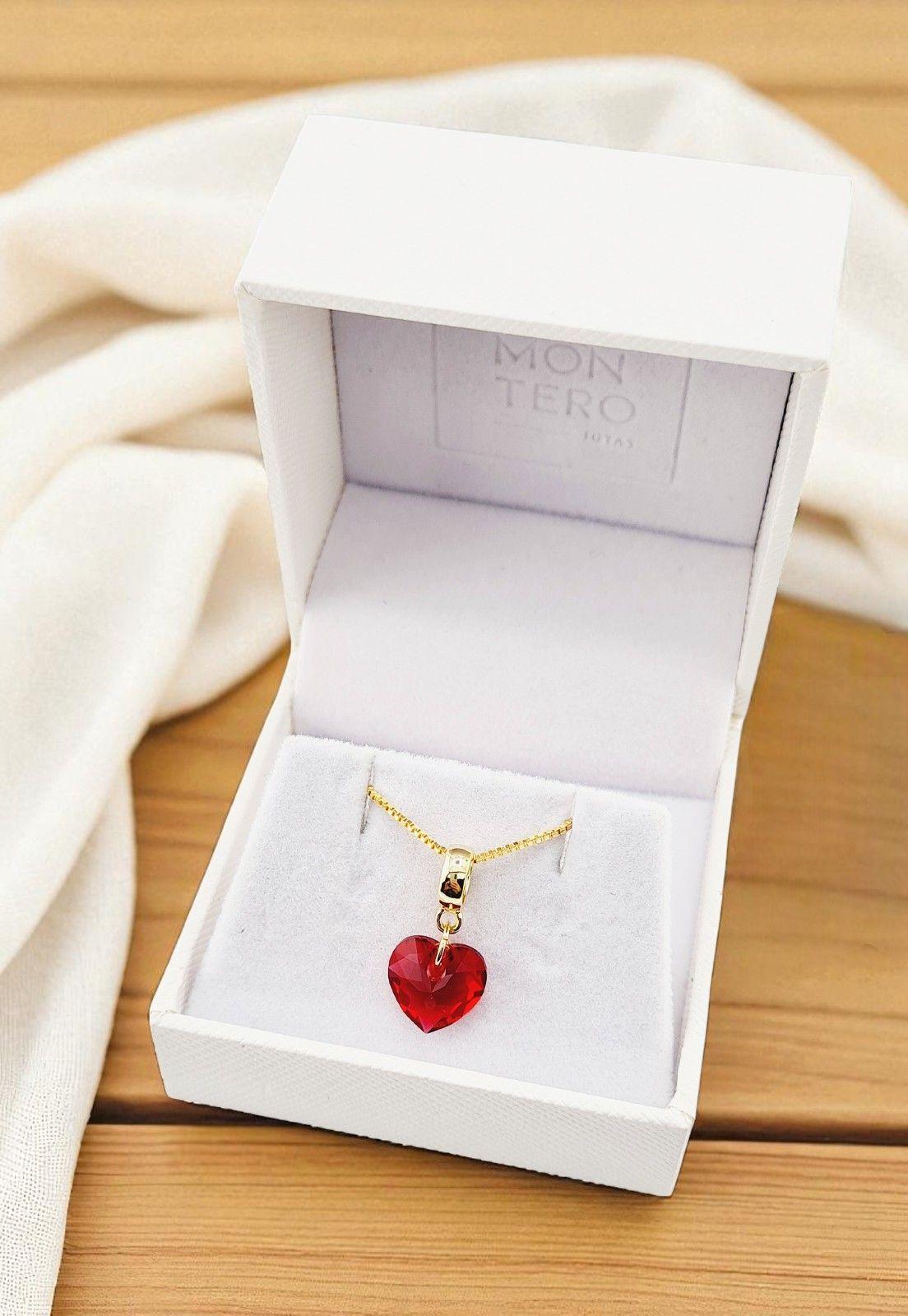 Collar Amor Gold 24K Con cristal Swarovski® Aurora Boreal-2