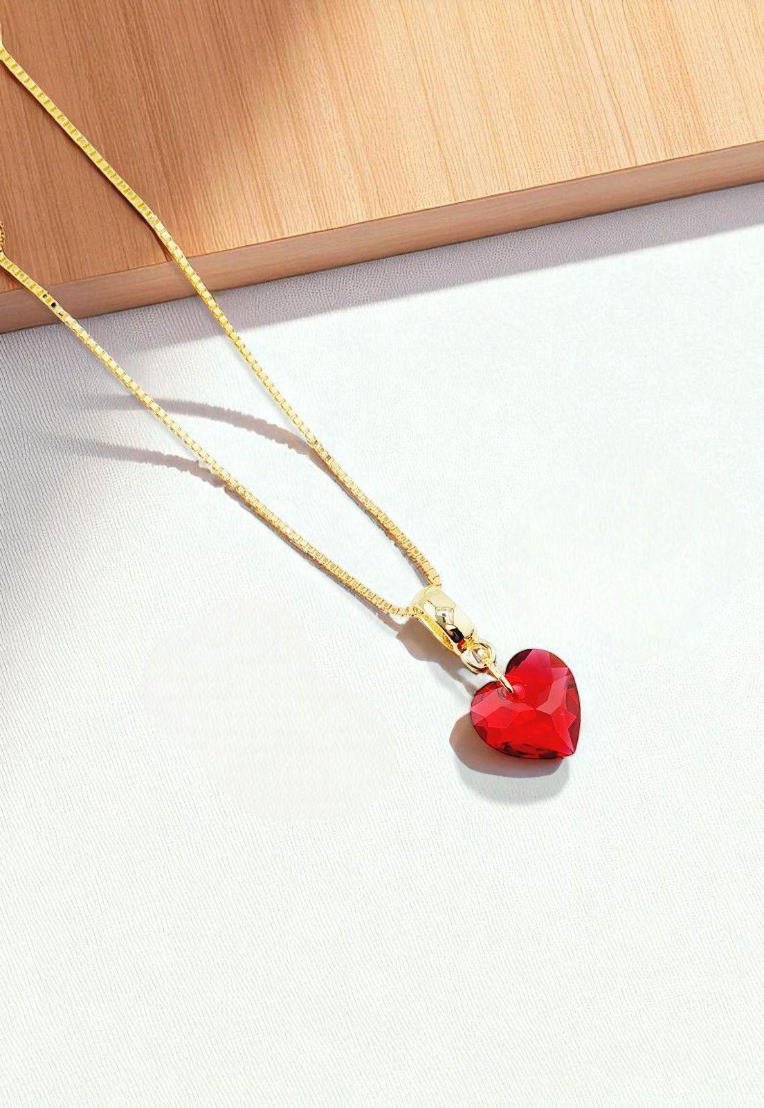 Collar Amor Gold 24K Con cristal Swarovski® Aurora Boreal-3