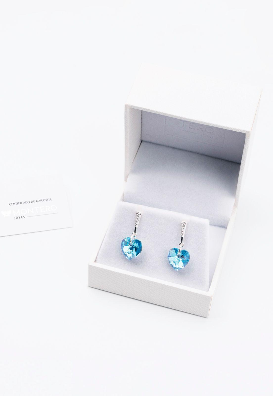 Aros Romance Cristales Genuinos Aquamarine-2