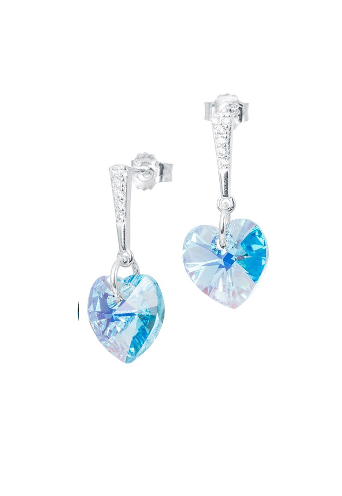 Aros Romance Plata Italiana 925 Cristal Swarovski® Aquamarine-0