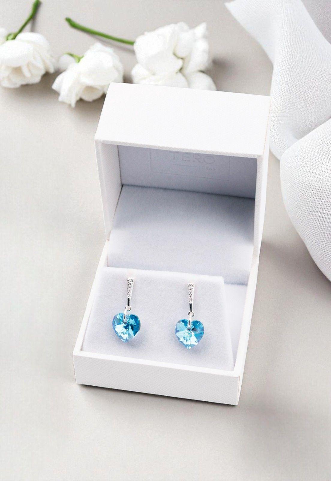 Aros Romance Plata Italiana 925 Cristal Swarovski® Aquamarine-3