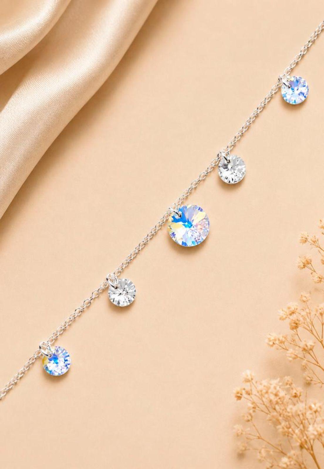 Pulsera Nepal Plata 925 Cristal Swarovski® Aurora Boreal-3