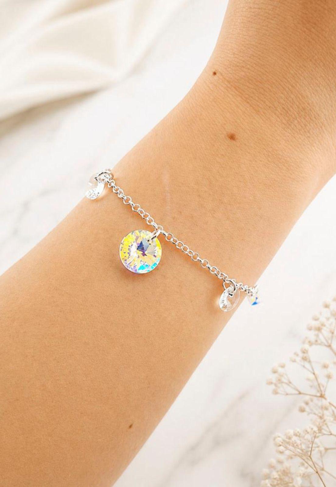 Pulsera Nepal Plata 925 Cristal Swarovski® Aurora Boreal-4