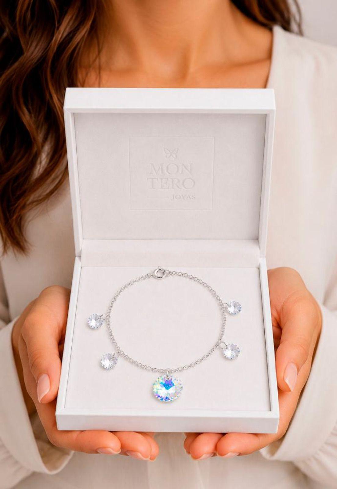 Pulsera Nepal Plata 925 Cristal Swarovski® Aurora Boreal-5