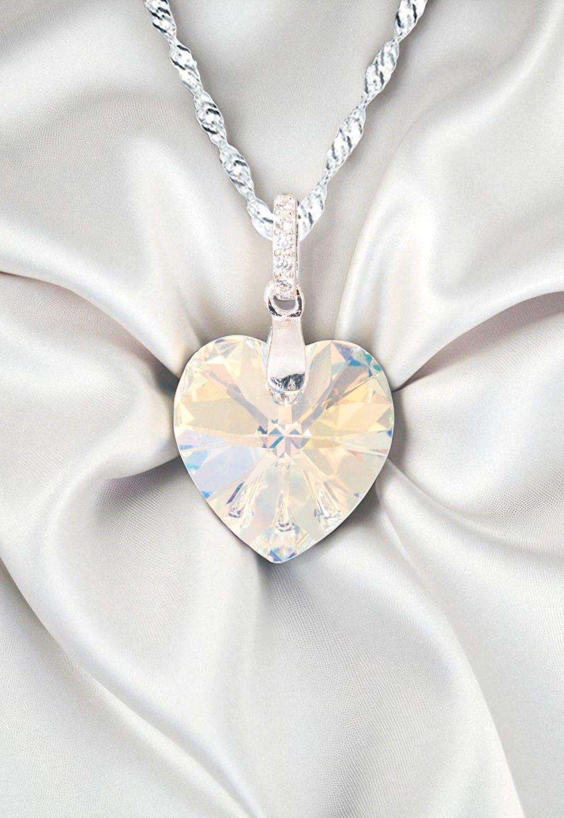 Collar Gran Romance  Plata 925 Cristal Genuino Aurora Boreal-2