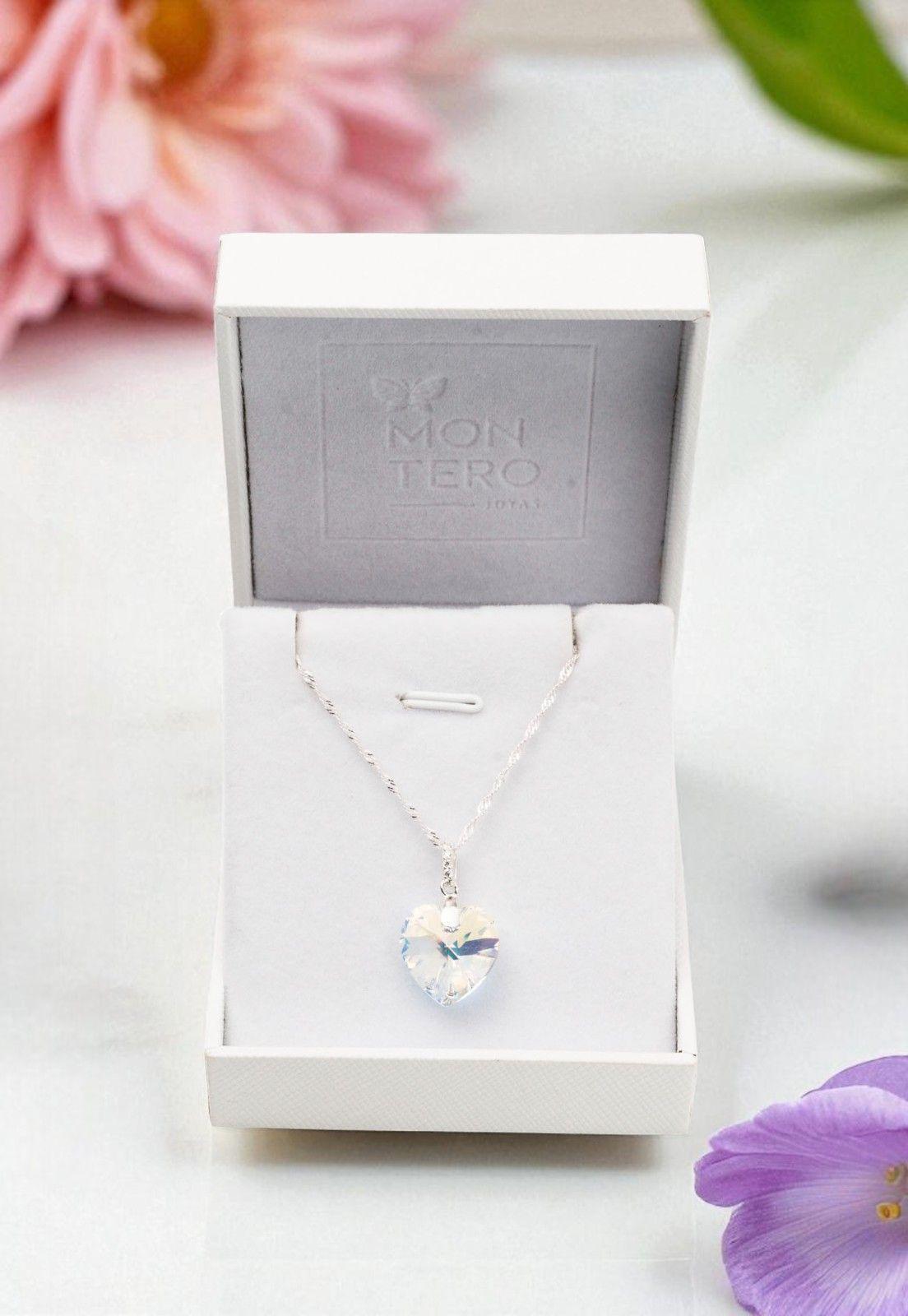 Collar Gran Romance  Plata 925 Cristal Genuino Aurora Boreal-3