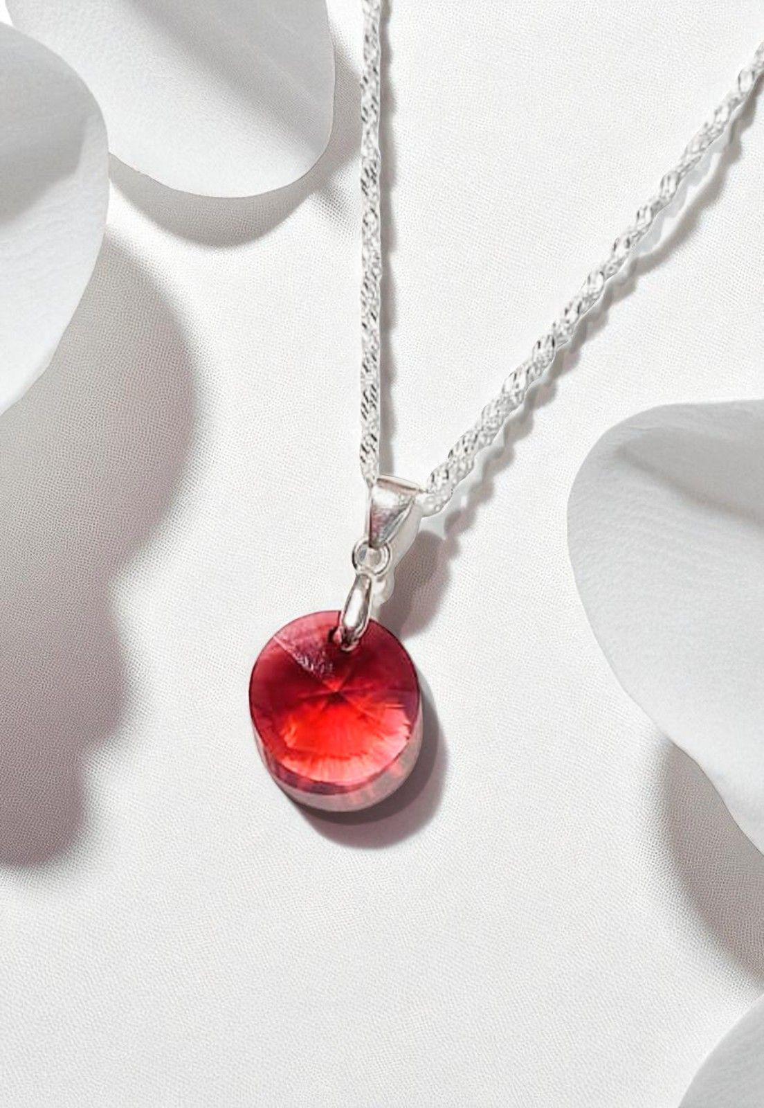 Collar Paris Plata 925 Cristal Genuino Scarlet-2