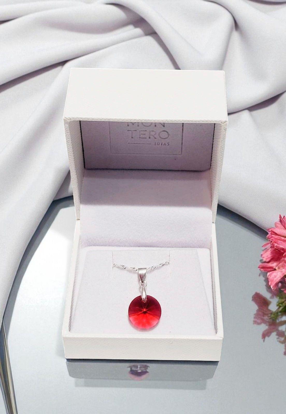 Collar Paris Plata 925 Cristal Genuino Scarlet-3