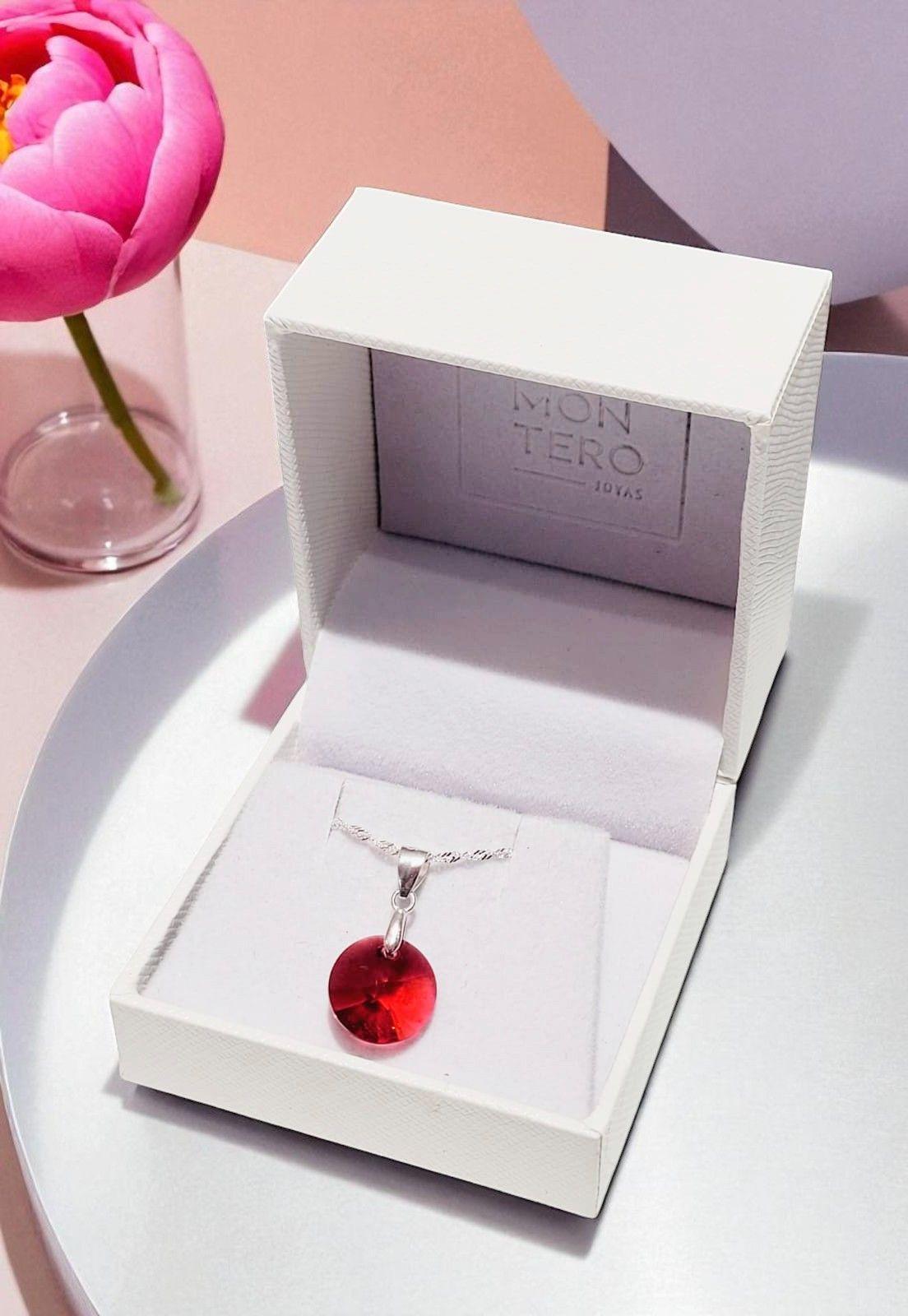 Collar Paris Plata 925 Cristal Genuino Scarlet-4