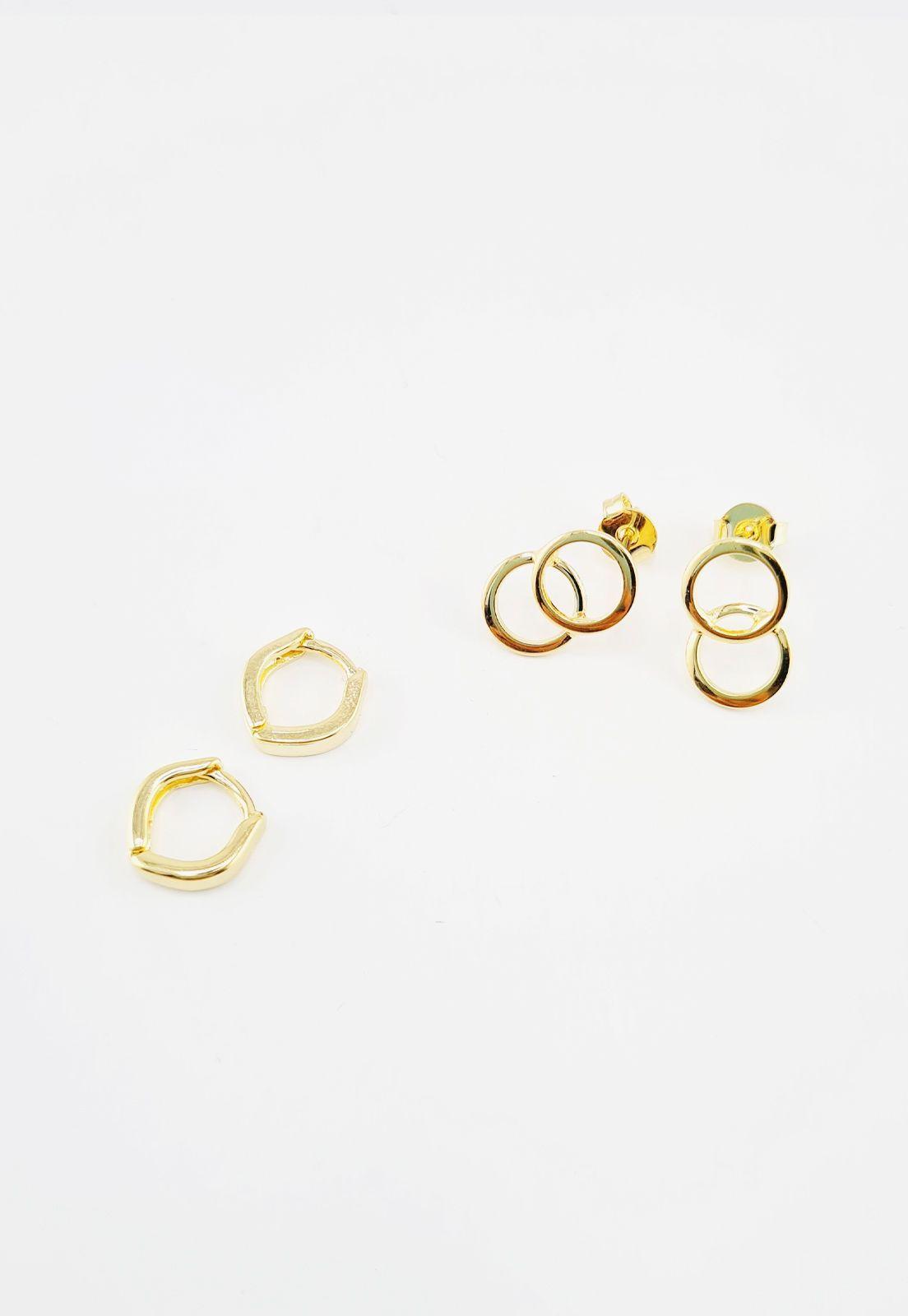 Pack  Aros Paloma Gold Baño de Oro 24k-1
