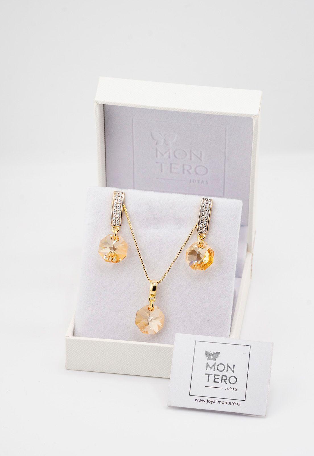 Conjunto Bruselas Gold Cristales Golden Shadow.-2