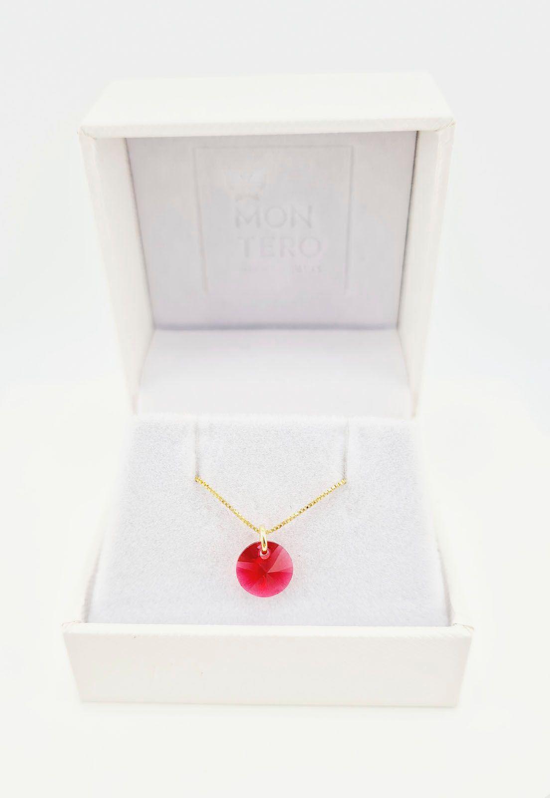 Collar Punto de Luz Gold Cristales Genuinos Scarlet -3