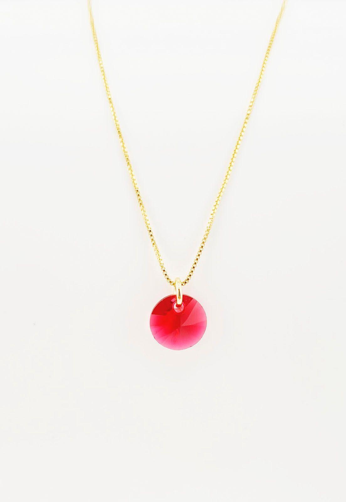 Collar Punto de Luz Gold Cristales Genuinos Scarlet -2