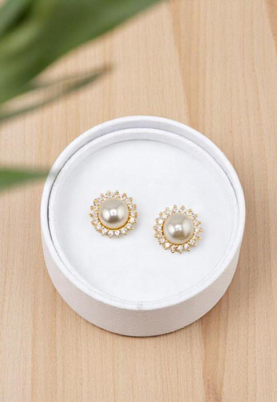 Aros Ava Gold 24k y Perlas Genuinas-2